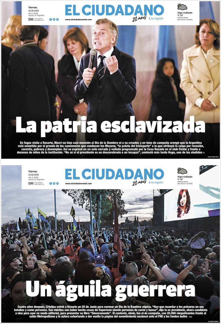 Portada de Diario El Ciudadano (Argentina)