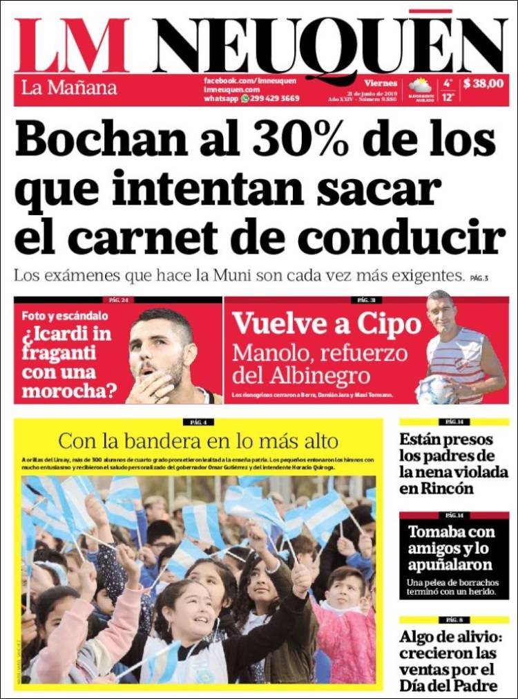 Portada de La Mañanade Neuquén (Argentina)