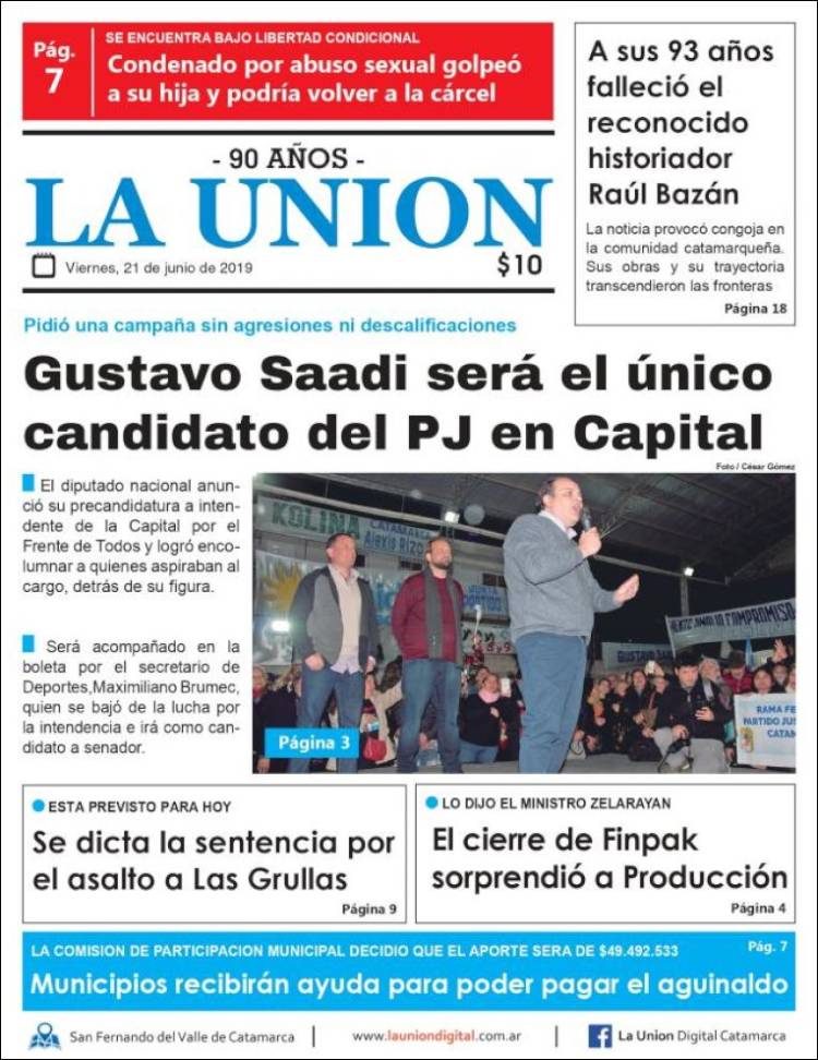 Portada de La Unión (Argentina)