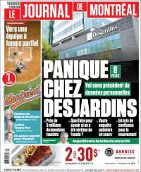 Portada de Le Journal de Montréal (Canada)