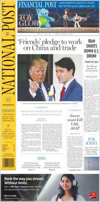 Portada de The National Post (Canada)