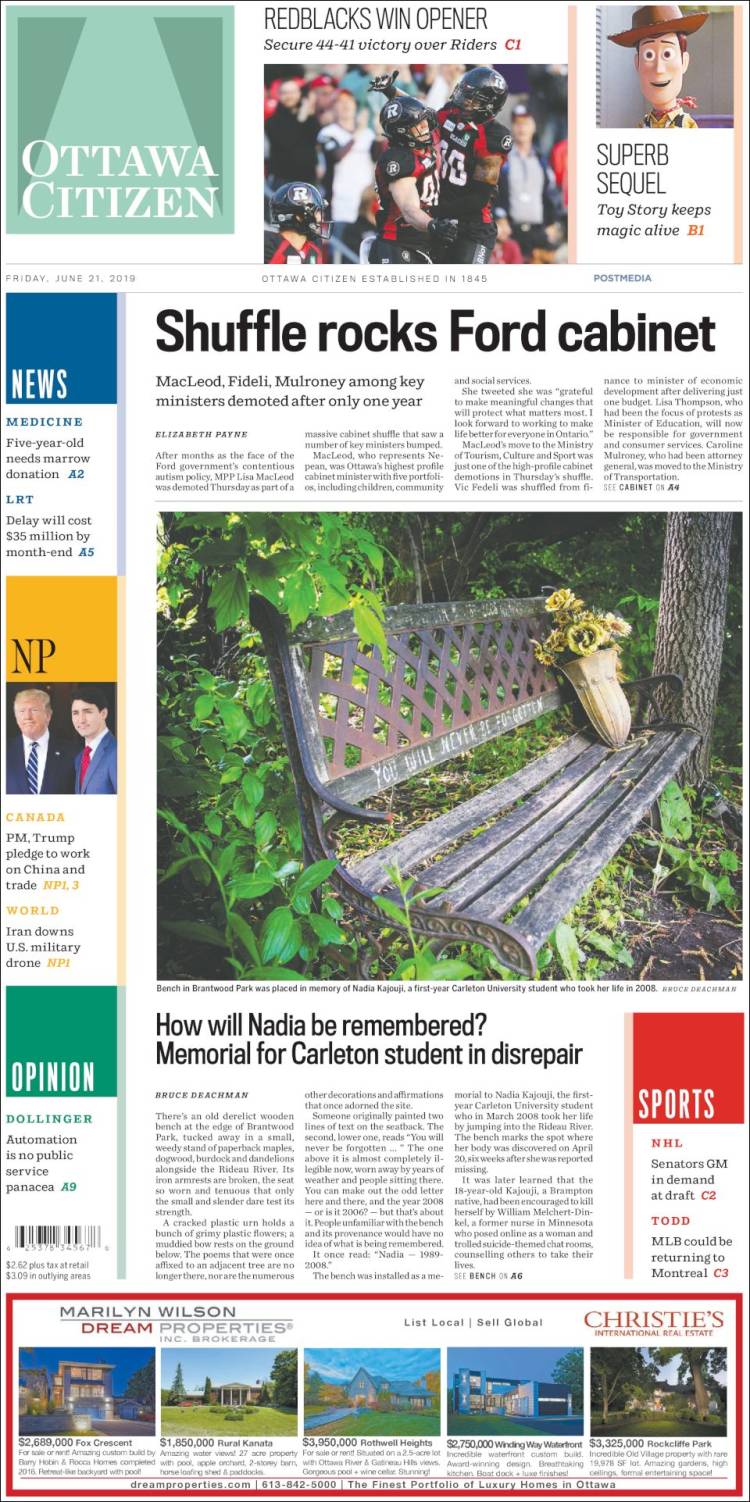 Portada de Ottawa Citizen (Canada)