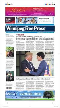 Portada de Winnipeg Free Press (Canada)