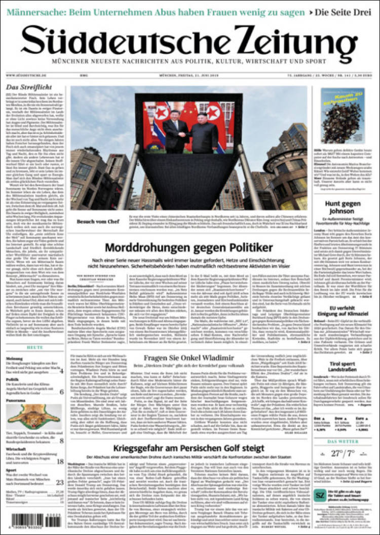 Portada de Sueddeutsche (Germany)