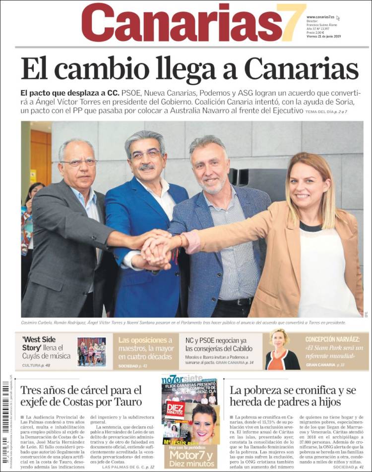 Portada de Canarias 7 (España)