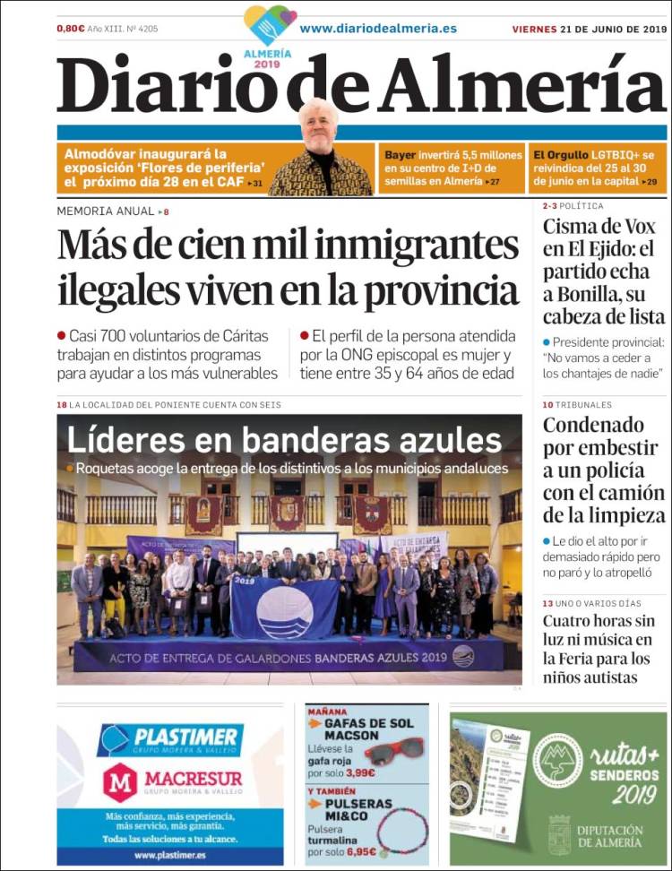 Portada de Diario de Almería (España)