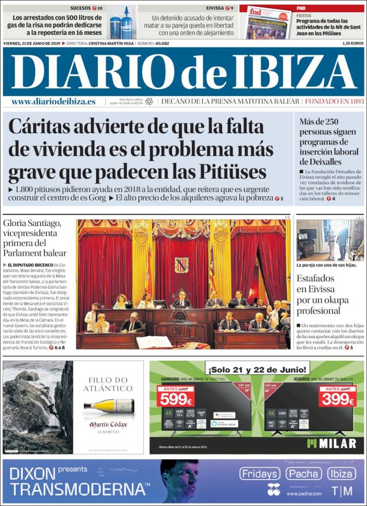 Portada de Diario de Ibiza (España)