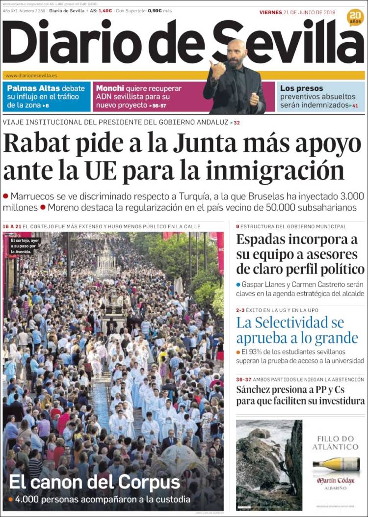 Portada de Diario de Sevilla (España)