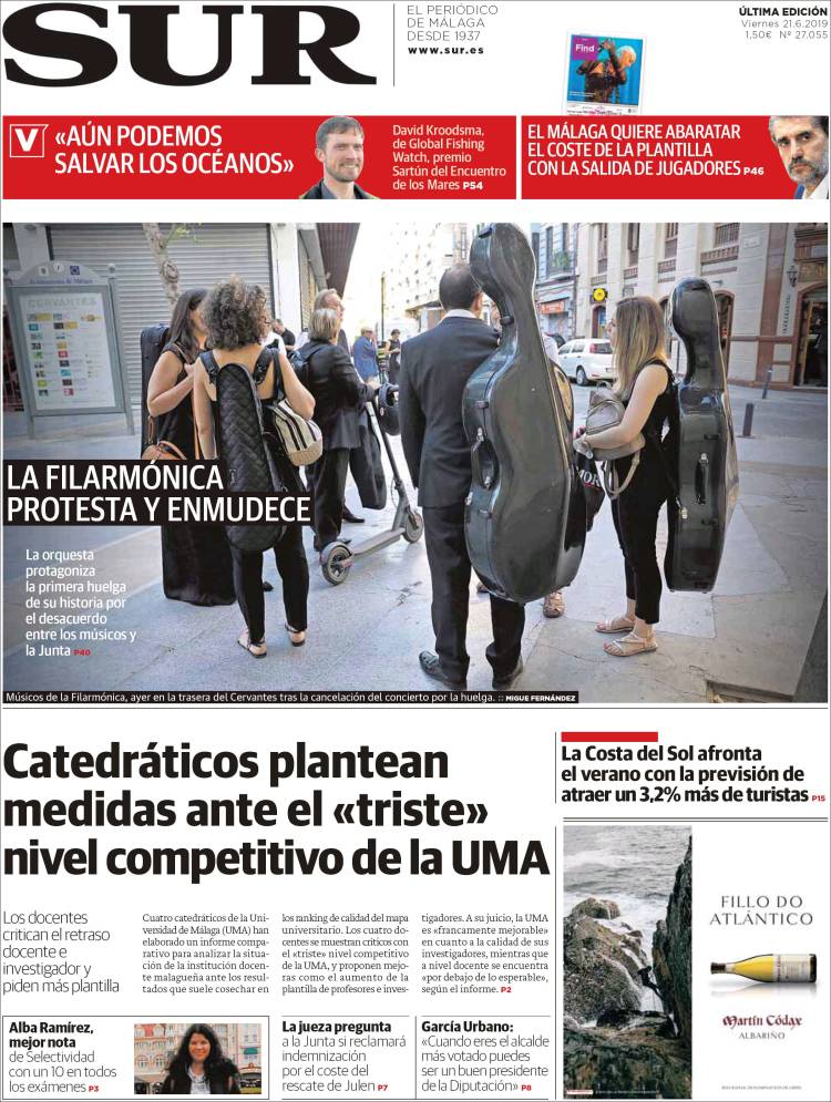 Portada de Diario el Sur (España)