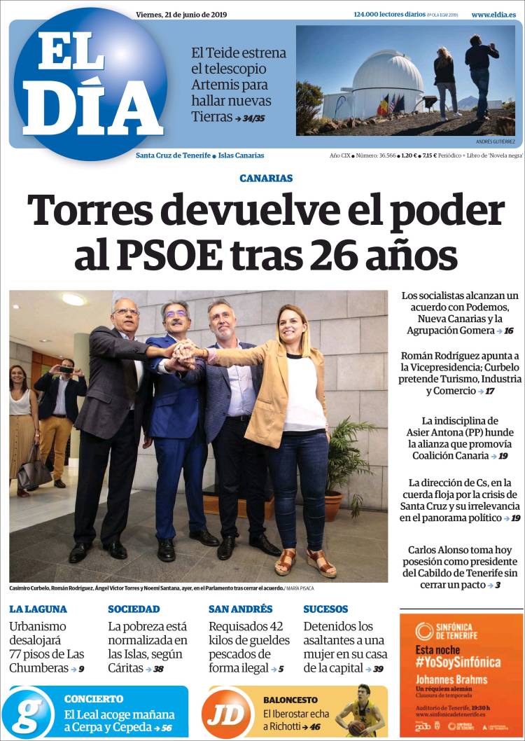 Portada de El Día (España)