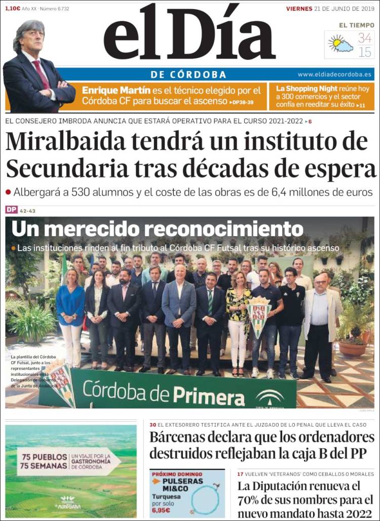 Portada de El Día de Córdoba (España)