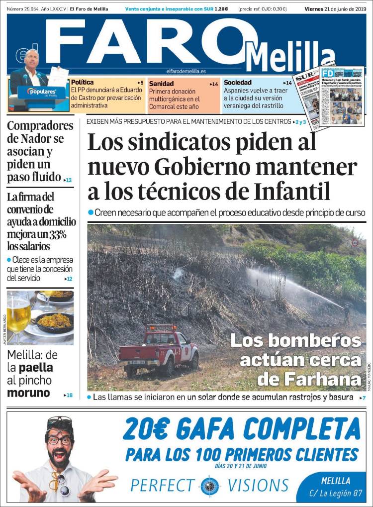 Portada de El Faro de Melilla (España)