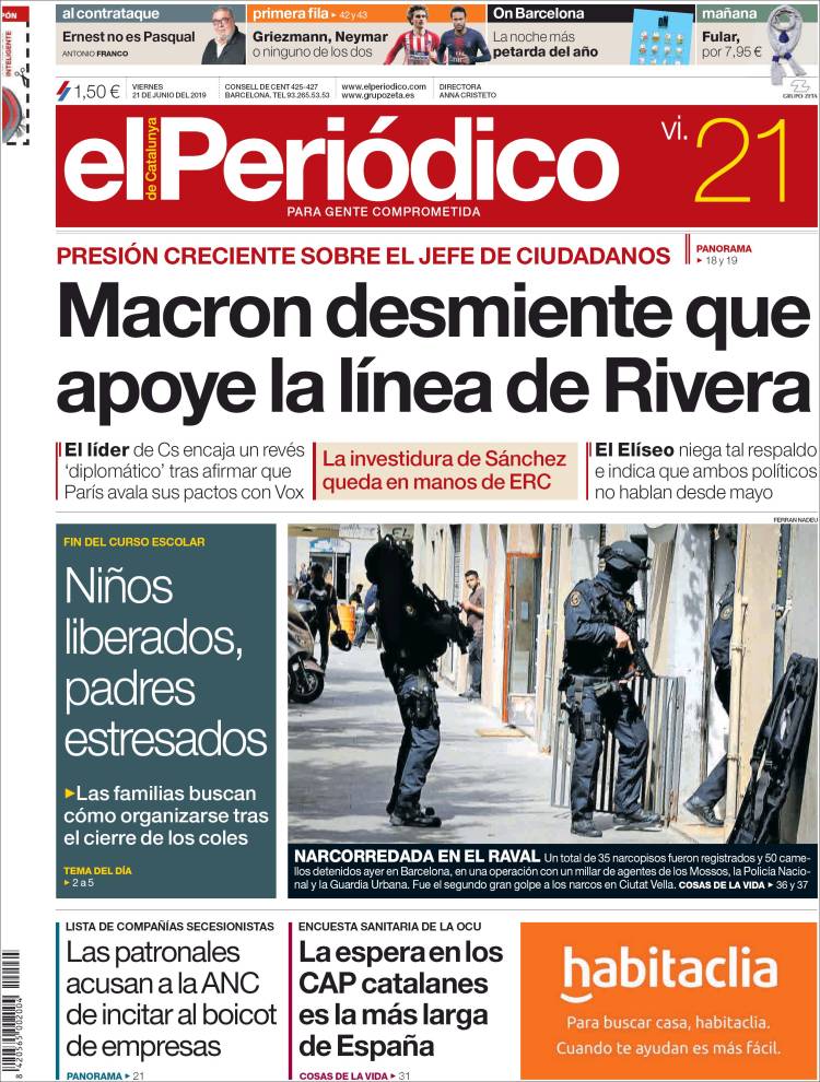 Portada de El Periódico (España)