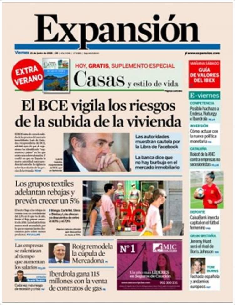 Portada de Expansión (Espa&ntilde;a)