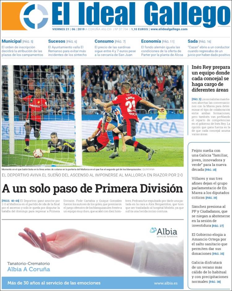 Portada de El Ideal Gallego (España)