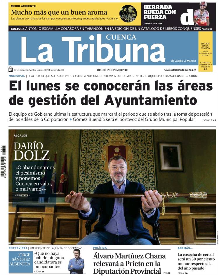 Portada de La Tribuna de Cuenca (España)