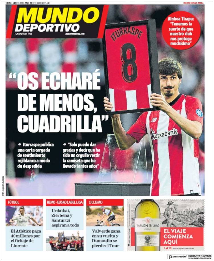 Portada de Mundo Deportivo Bizkaia (España)