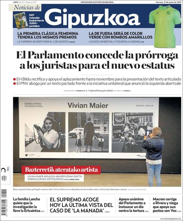 Portada de Noticias de Gipuzkoa (España)