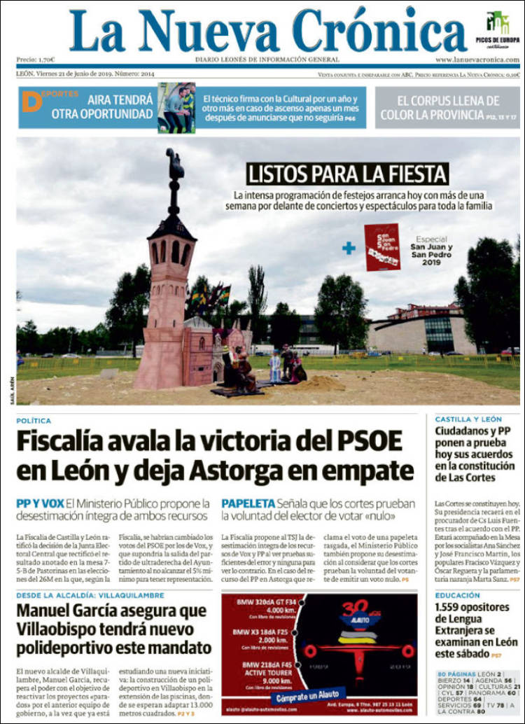 Portada de La Nueva Crónica (España)