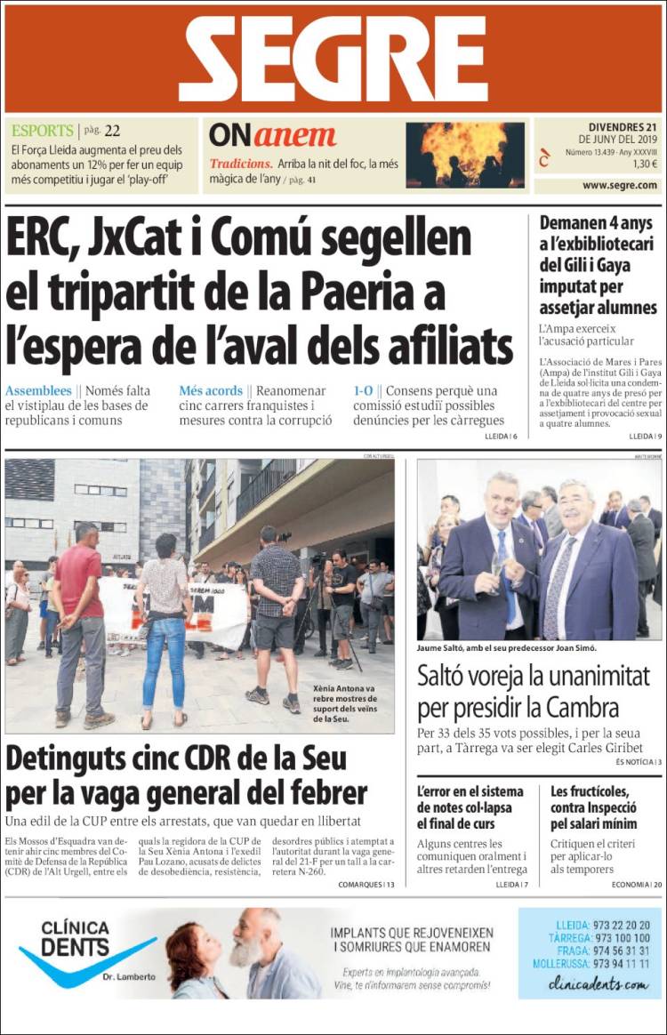 Portada de Segre (España)