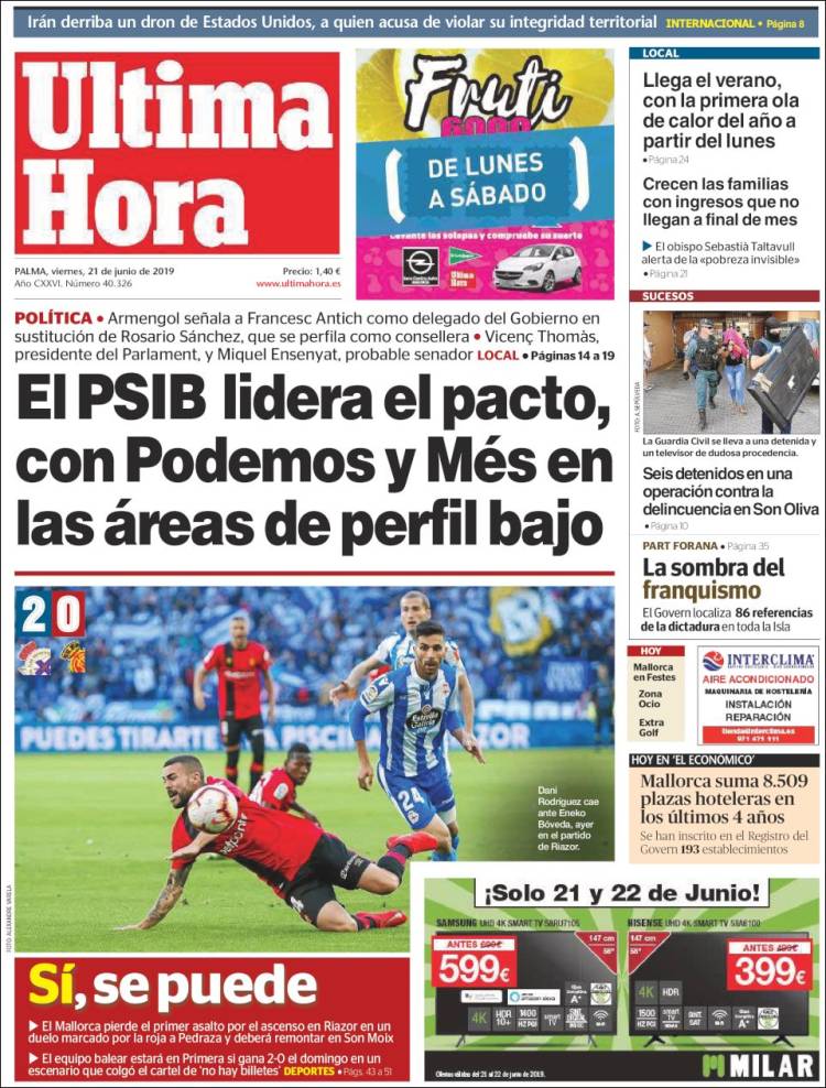 Portada de Última Hora (España)