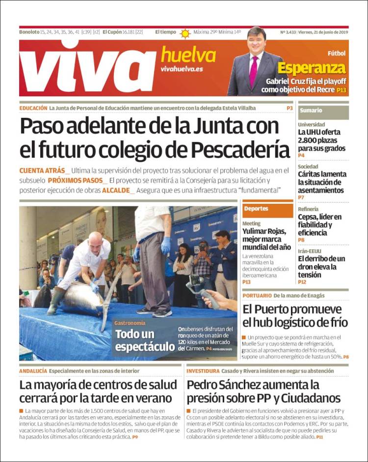 Portada de Viva Huelva (España)