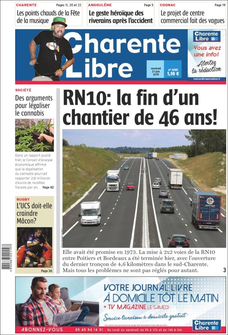Portada de Charente Libre (Francia)