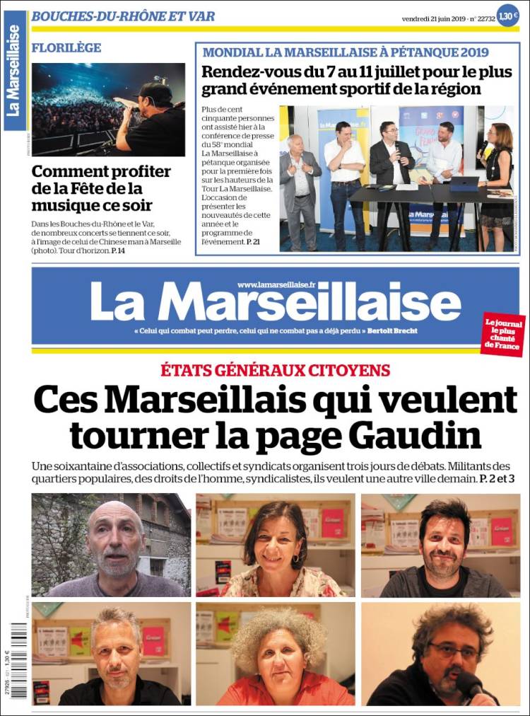 Portada de La Marseillaise (Francia)