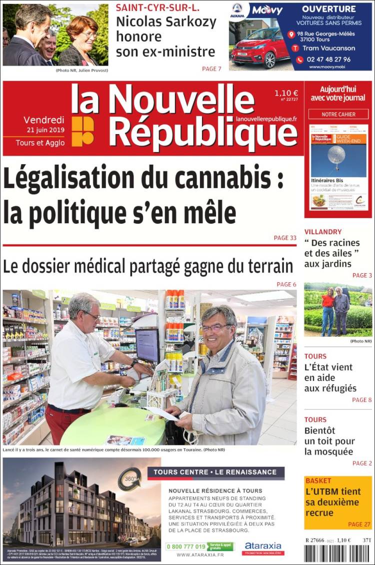 Portada de La Nouvelle Republique (Francia)