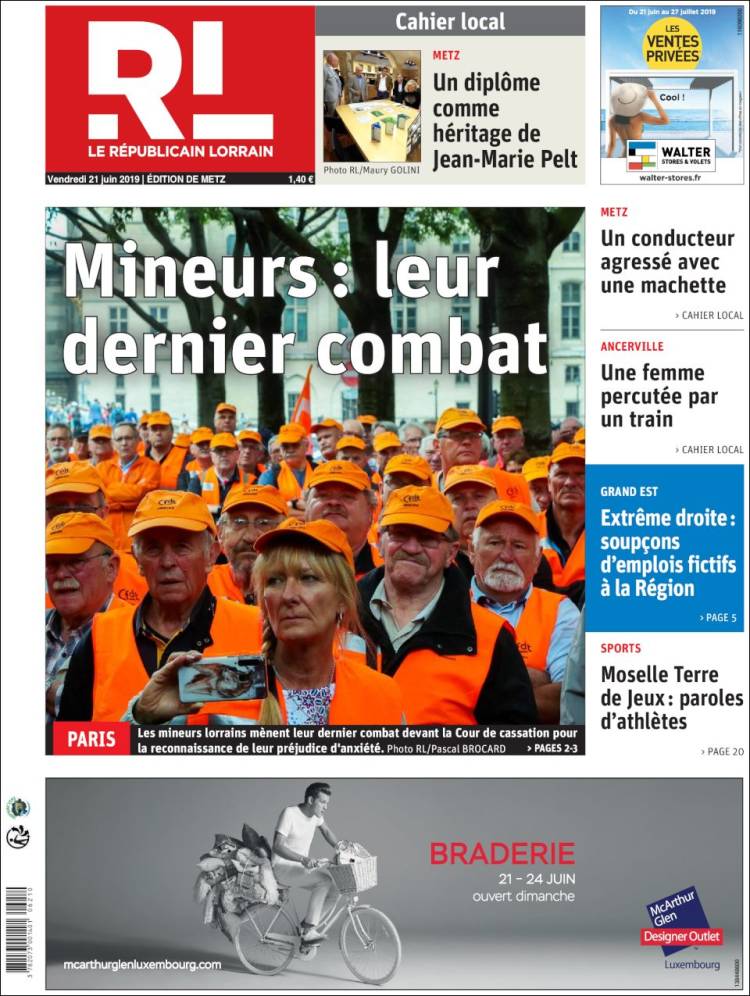 Portada de Le Republicain Lorrain (Francia)