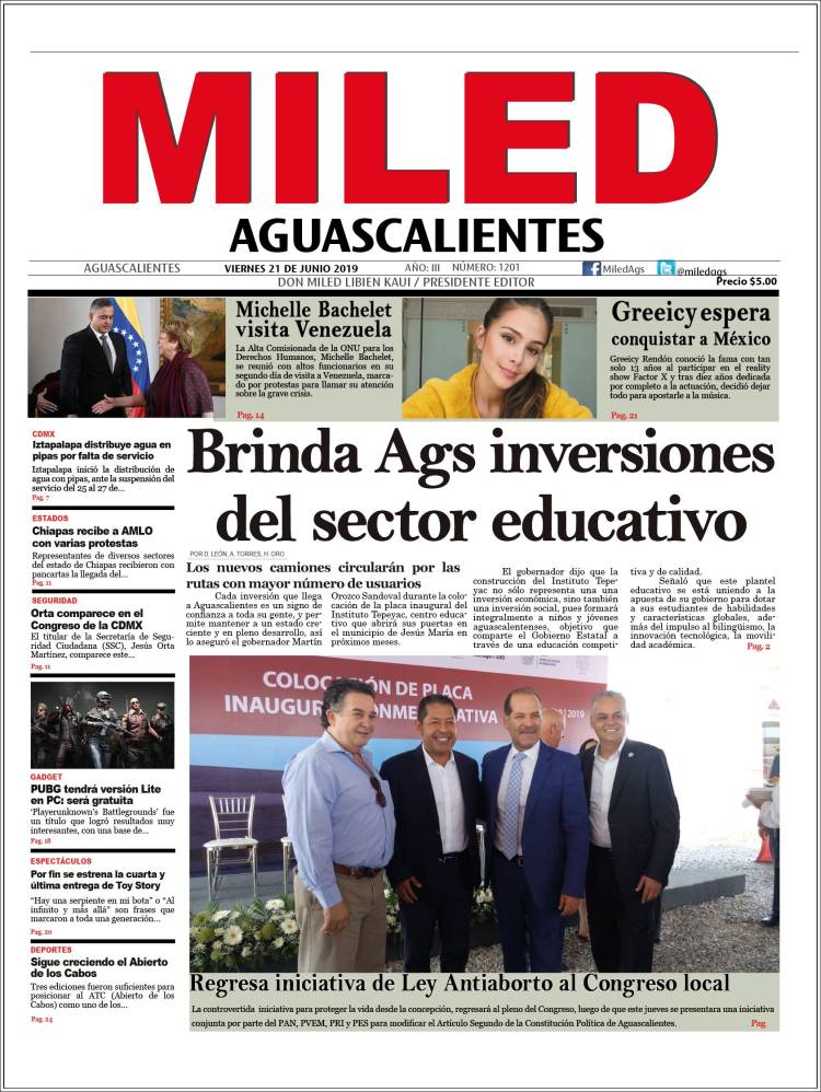 Portada de Miled - Aguascalientes (M&eacute;xico)