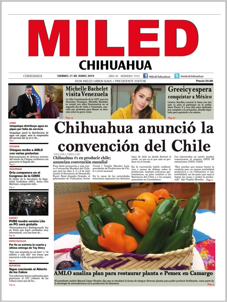 Portada de Miled - Chihuahua (M&eacute;xico)