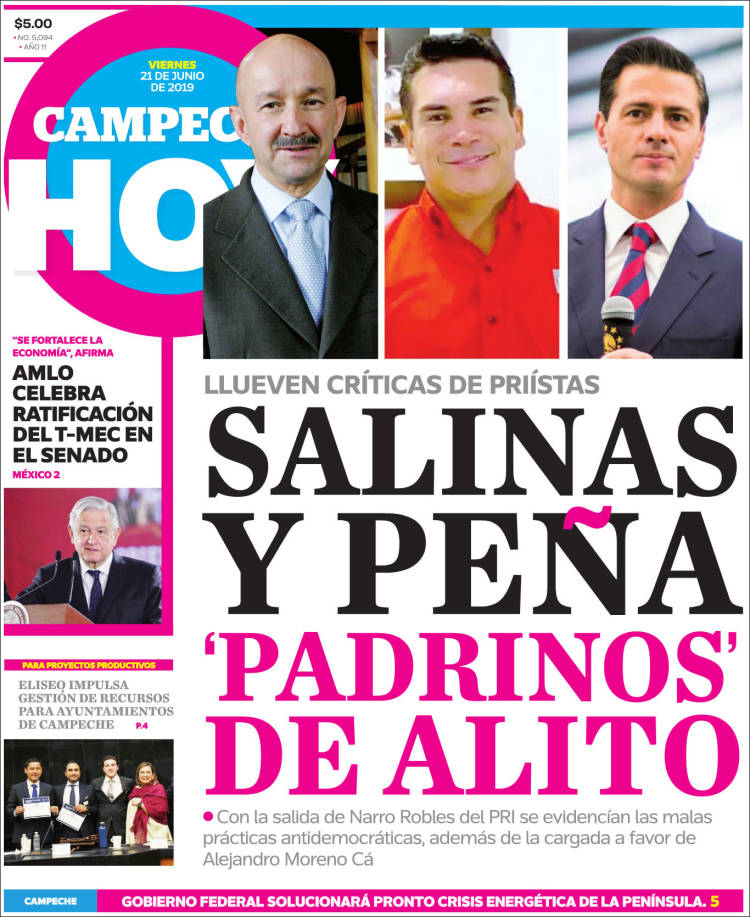 Portada de Campeche Hoy (Mexique)