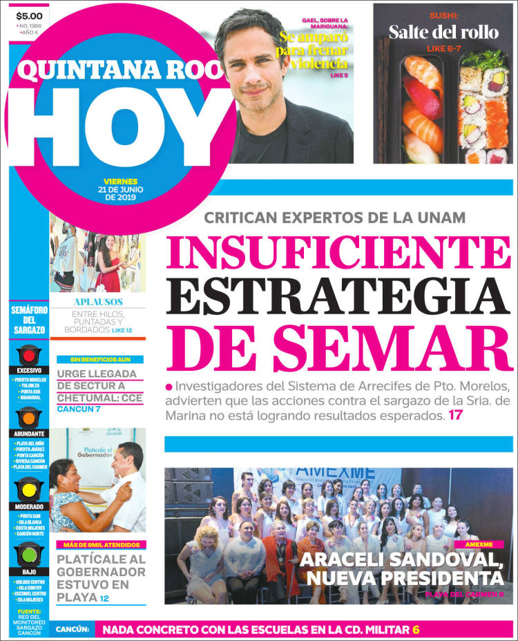 Portada de Quintana Roo HOY (M&eacute;xico)