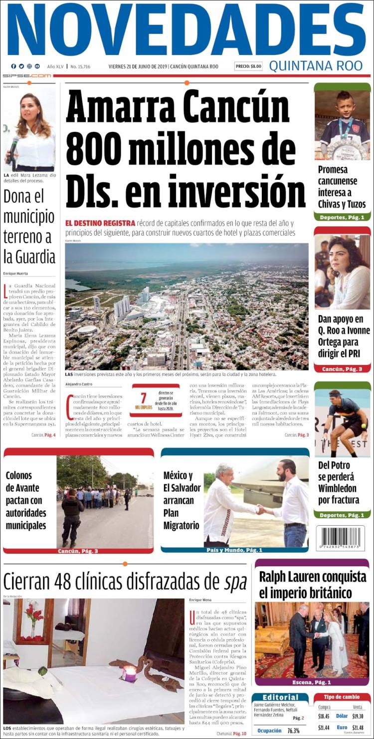 Portada de Novedades de Quintana Roo (M&eacute;xico)