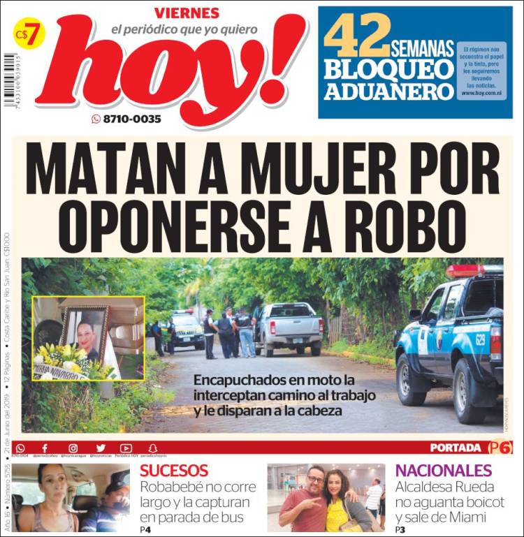 Portada de Hoy (Nicaragua)