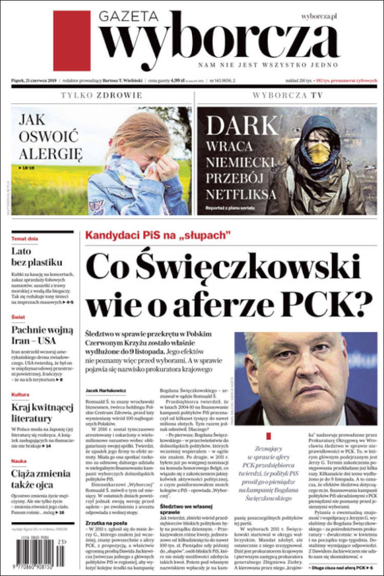 Portada de Gazeta Wyborcza (Poland)