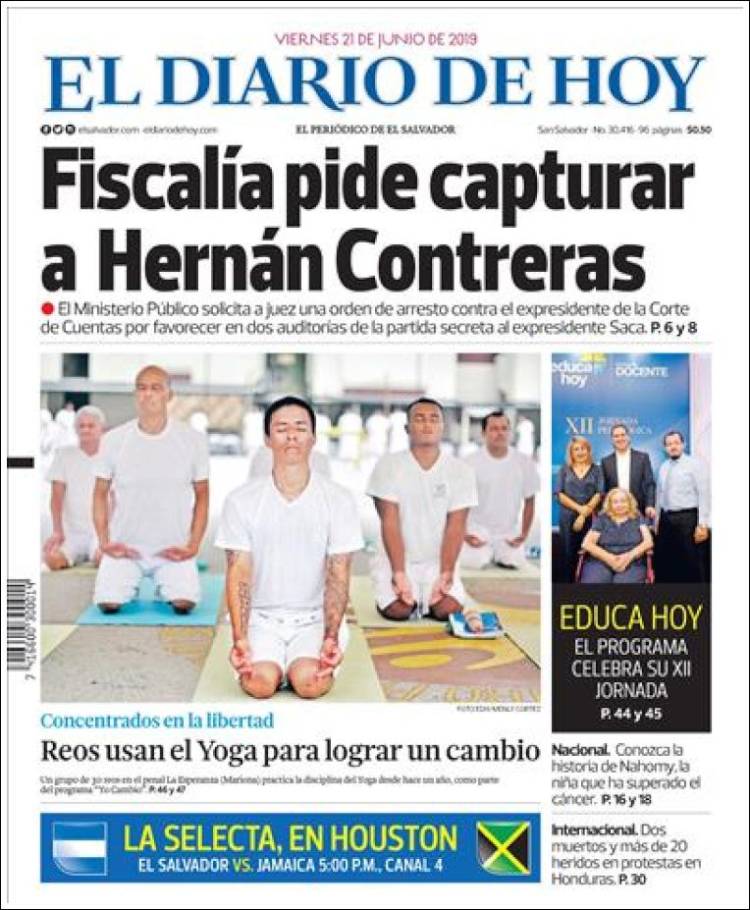 Portada de El Diario de Hoy (El Salvador)