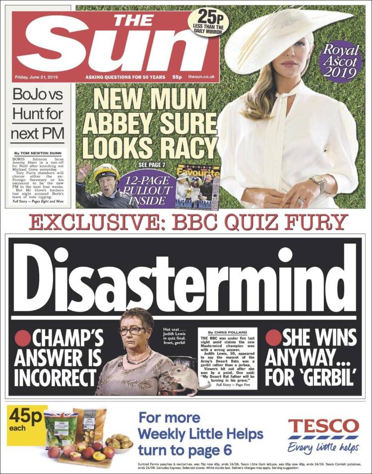 Portada de The Sun (Reino Unido)