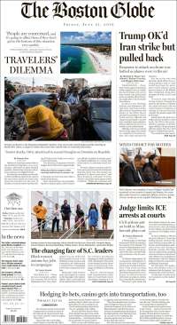 Portada de Boston Globe (USA)