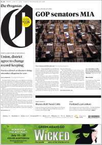 Portada de The Oregonian (USA)