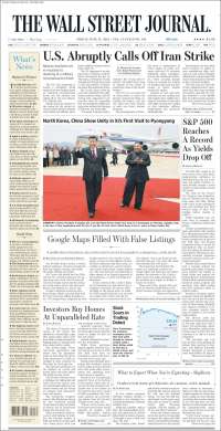 Portada de Wall Street Journal (USA)