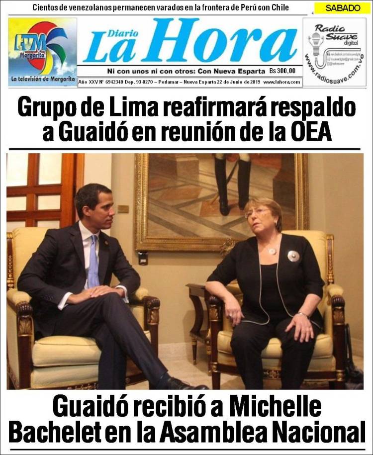 Portada de La Hora (Venezuela)