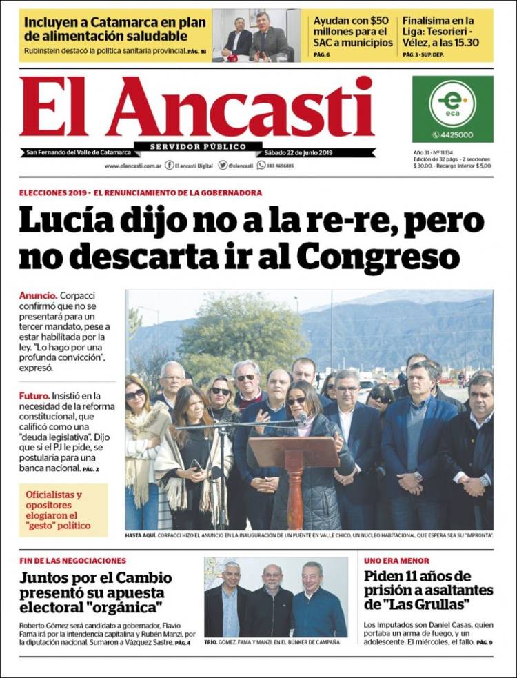 Portada de El Ancasti (Argentina)