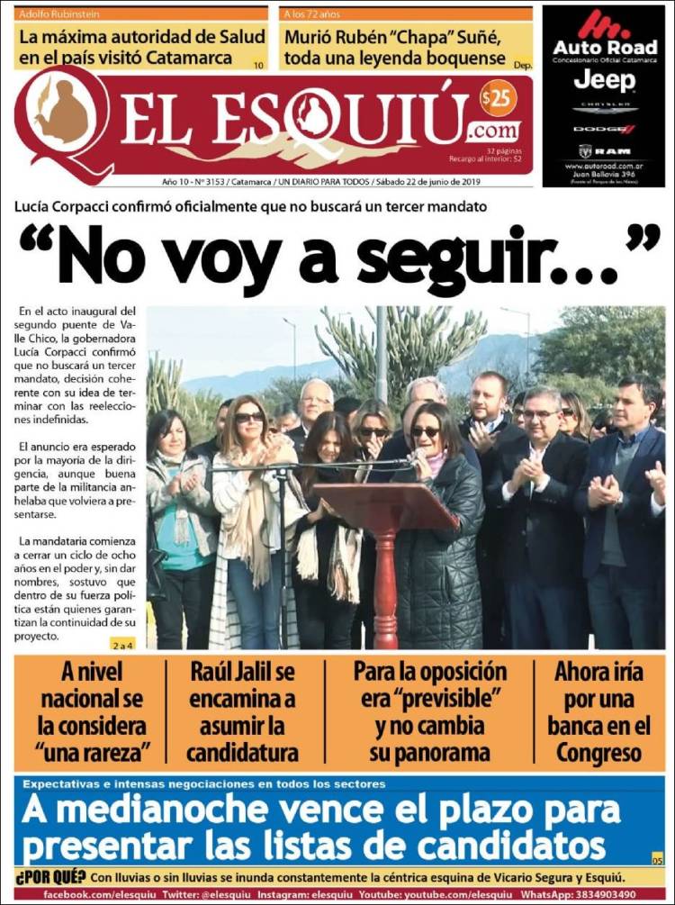 Portada de El Esquiu (Argentina)