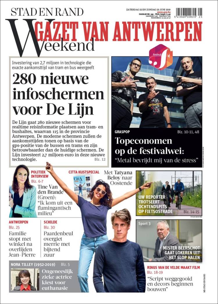 Portada de Gazet van Antwerpen (B&eacute;lgica)