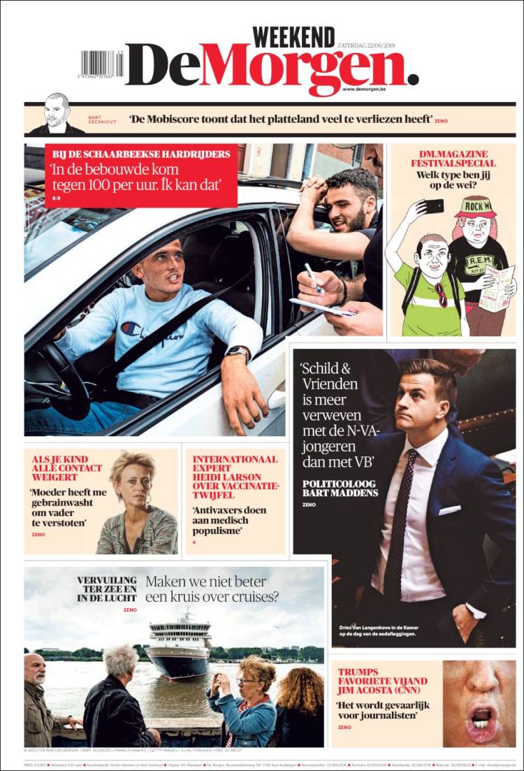 Portada de De Morgen (B&eacute;lgica)