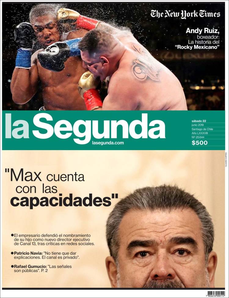 Portada de La Segunda (Chile)