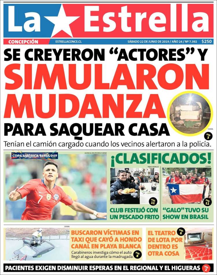 Portada de La Estrella de Concepción (Chile)