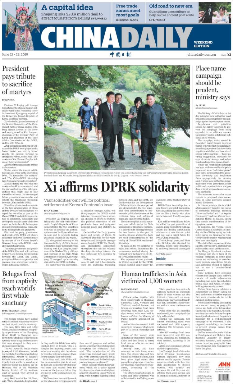 Portada de China Daily (China)